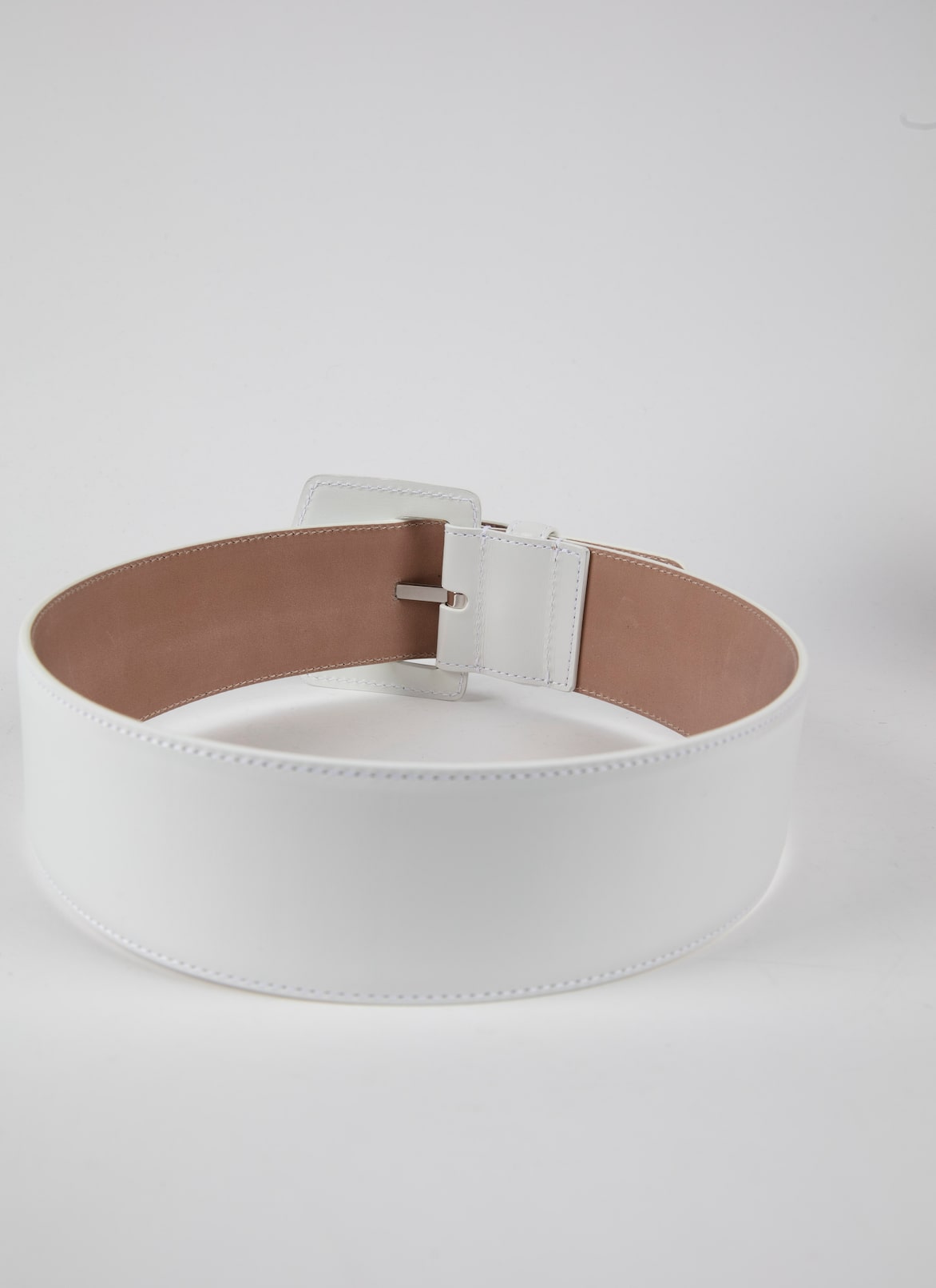 Leather belt  ALAÏA OPTIC WHITE LEATHER BELT